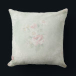 Faded Roses Vintage Design Throw Pillow<br><div class="desc">A pillow using a vintage texture design with a faded grayish white background and a delicate pattern of  flowers,  leaves and roses. This vintage looking paper is old and worn looking giving it an aged look.</div>