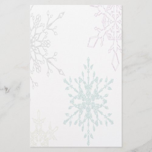 Faded Snowflake Winter Holiday Stationery