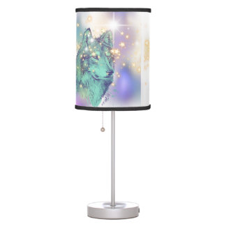 Faded Sparkle Wolf Table Lamp