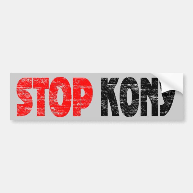 Faded Stop Kony Bumper Sticker (Front)