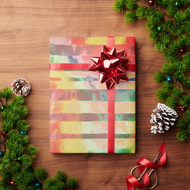 Faded Stripe Colorful Wrapping Paper (Holiday Gift)