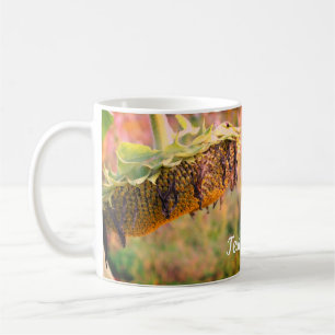 Faded Sunflower Flower Personalized Coffee Mug