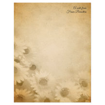 Faded Sunflower Rustic Personalized Stationery