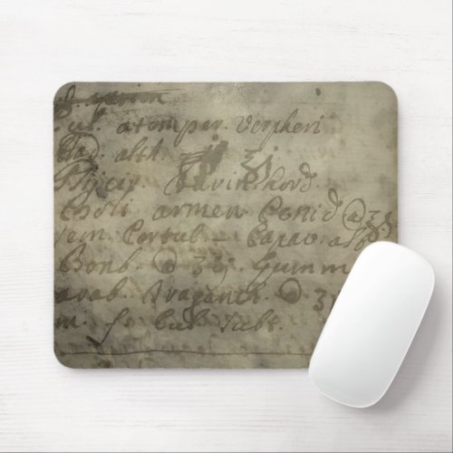 Faded textured aged parchment paper putty brown  mouse pad