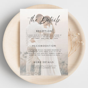 Faded Transparent Light Photo Wedding Details Enclosure Card