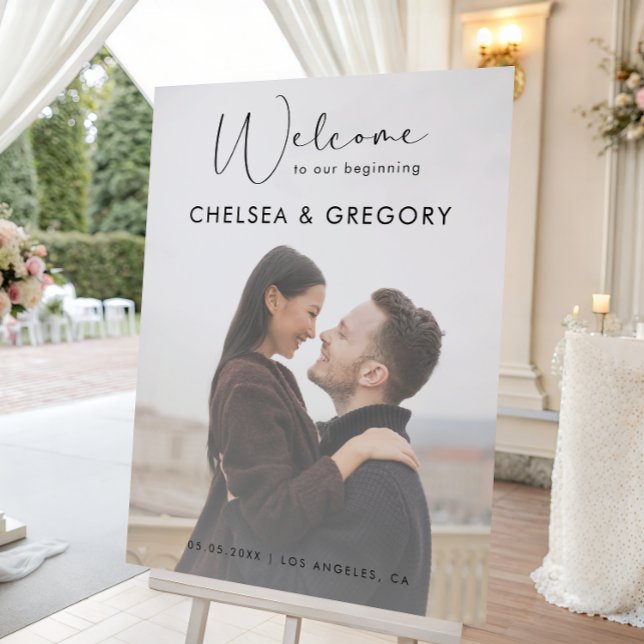 Faded Transparent Photo Wedding Welcome Sign (Creator Uploaded)