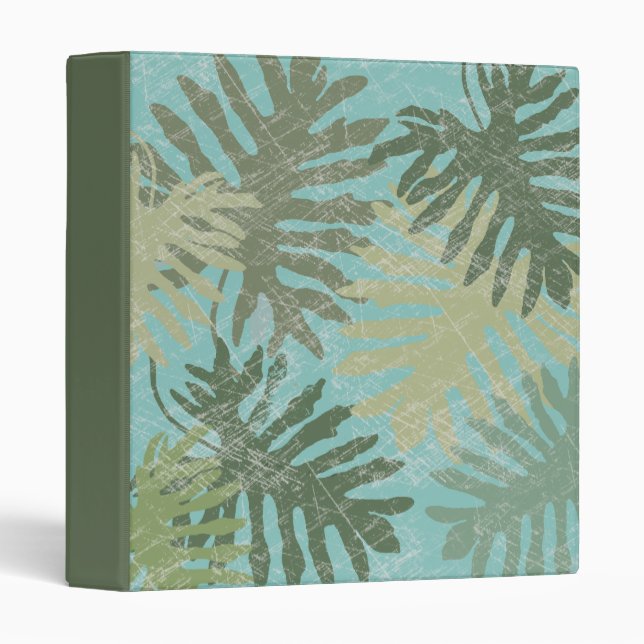 Faded Tropical Leaves 3 Ring Binder (Front/Spine)