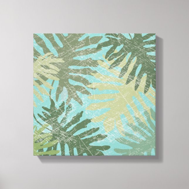 Faded Tropical Leaves Canvas Print (Front)