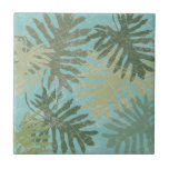 Faded Tropical Leaves Ceramic Tile<br><div class="desc">"Faded Tropical Leaves I" by Jade Reynolds. Features a collection of tropical leaves in a faded design.</div>