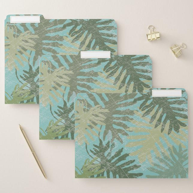 Faded Tropical Leaves File Folder (Set)