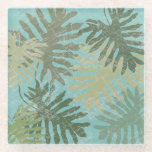 Faded Tropical Leaves Glass Coaster<br><div class="desc">"Faded Tropical Leaves I" by Jade Reynolds. Features a collection of tropical leaves in a faded design.</div>