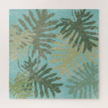 Faded Tropical Leaves Jigsaw Puzzle<br><div class="desc">"Faded Tropical Leaves I" by Jade Reynolds. Features a collection of tropical leaves in a faded design.</div>