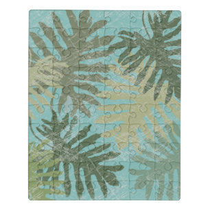 Faded Tropical Leaves Jigsaw Puzzle