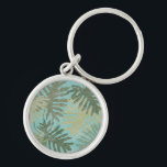 Faded Tropical Leaves Keychain<br><div class="desc">"Faded Tropical Leaves I" by Jade Reynolds. Features a collection of tropical leaves in a faded design.</div>