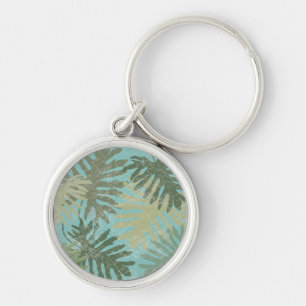 Faded Tropical Leaves Keychain