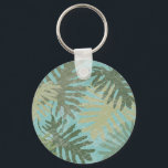 Faded Tropical Leaves Keychain<br><div class="desc">"Faded Tropical Leaves I" by Jade Reynolds. Features a collection of tropical leaves in a faded design.</div>