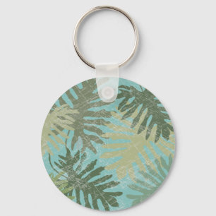 Faded Tropical Leaves Keychain