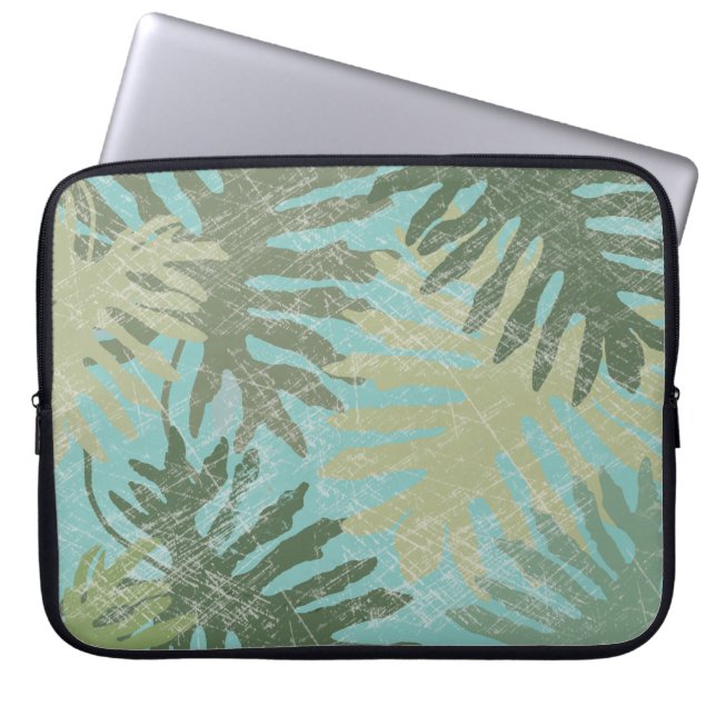 Faded Tropical Leaves Laptop Sleeve (Front)