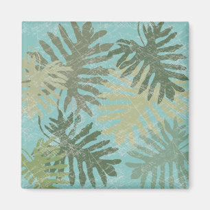 Faded Tropical Leaves Magnet