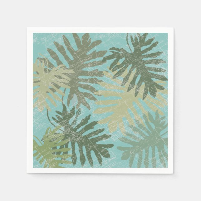 Faded Tropical Leaves Napkins (Front)
