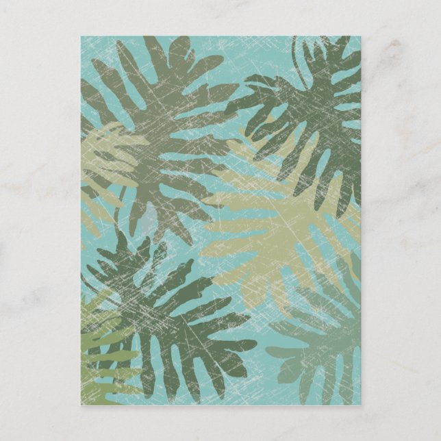 Faded Tropical Leaves Postcard (Front)