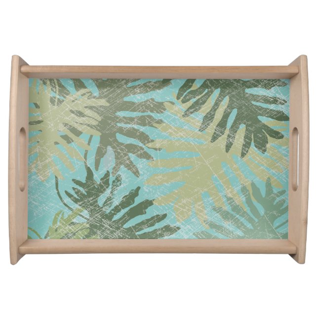 Faded Tropical Leaves Serving Tray (Front)