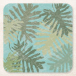 Faded Tropical Leaves Square Paper Coaster<br><div class="desc">"Faded Tropical Leaves I" by Jade Reynolds. Features a collection of tropical leaves in a faded design.</div>