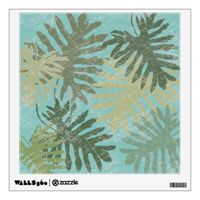 Faded Tropical Leaves Wall Decal (Front)