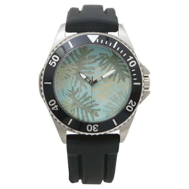 Faded Tropical Leaves Watch (Front)