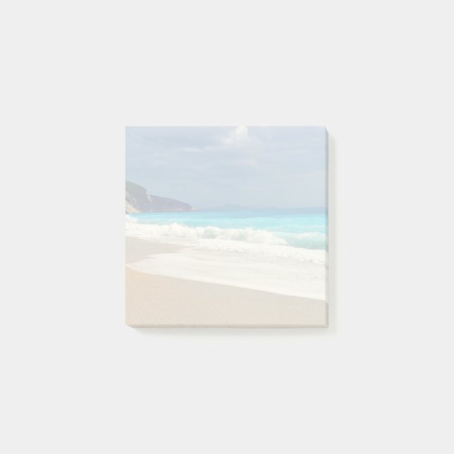 Faded Turquoise Blue Sea Beach Photo Post-it Notes (Front)