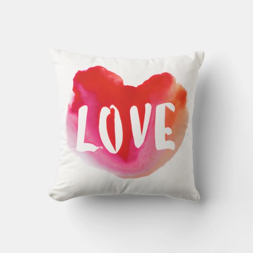 Faded Valentines day LOVE heart Throw Pillow