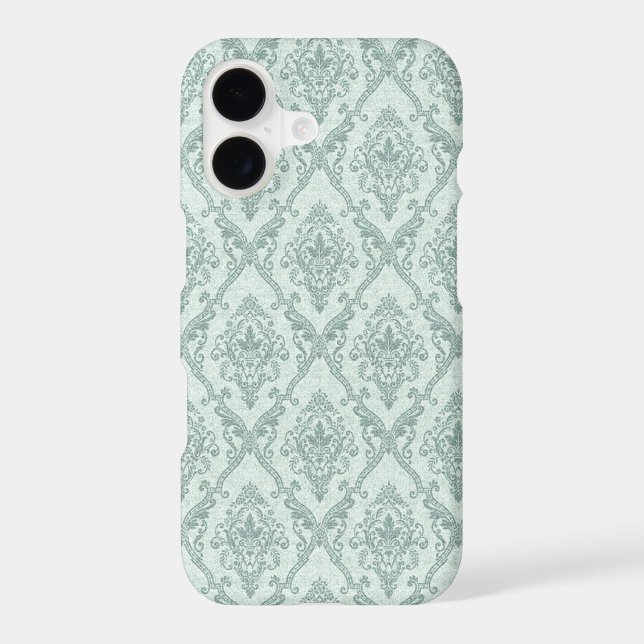 Faded vintage damask pattern iphone case (Back)