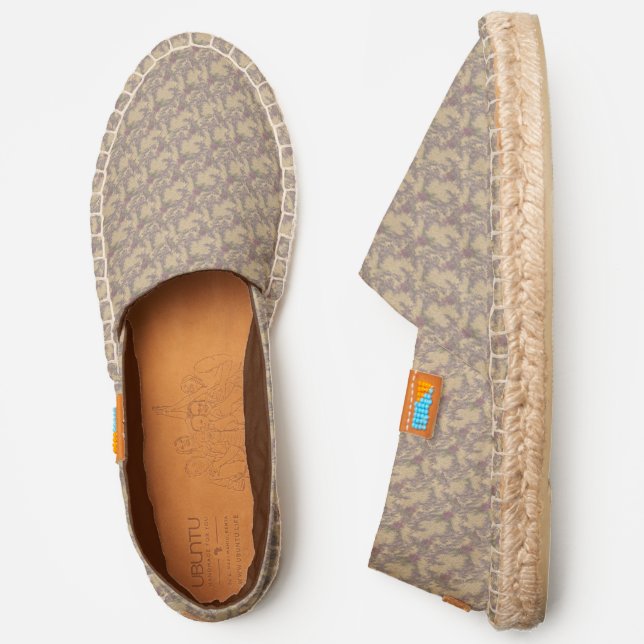 Faded Vintage Floral Pattern Espadrilles (Side)