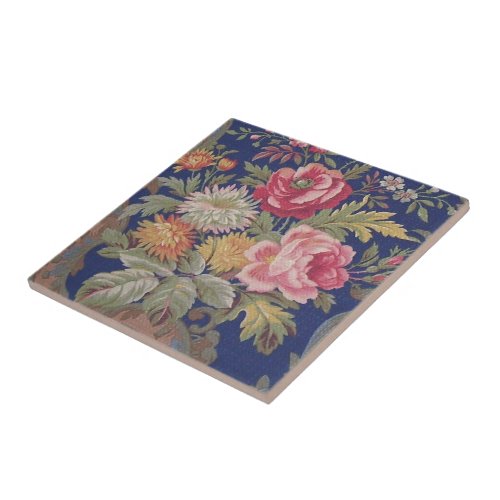 Faded vintage Victorian style floral chintz Ceramic Tile