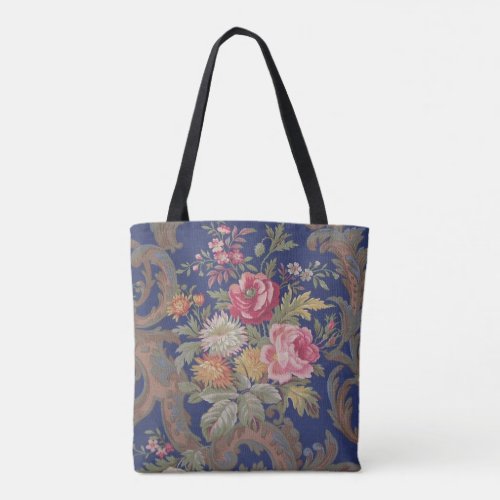 Faded Vintage Victorian Style Floral Chintz Tote Bag