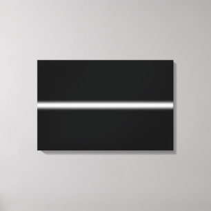 Faded White Stripe on Black Canvas Print