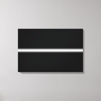 Faded White Stripe on Black Canvas Print