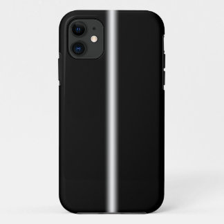 Faded White Stripe on Black iPhone 11 Case