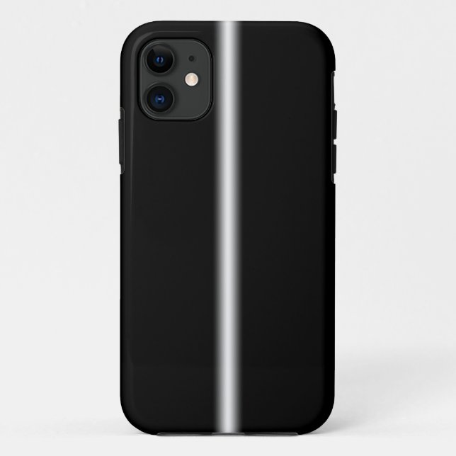 Faded White Stripe on Black Case-Mate iPhone Case (Back)