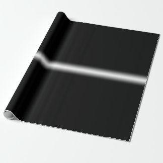 Faded White Stripe on Black gift wrap