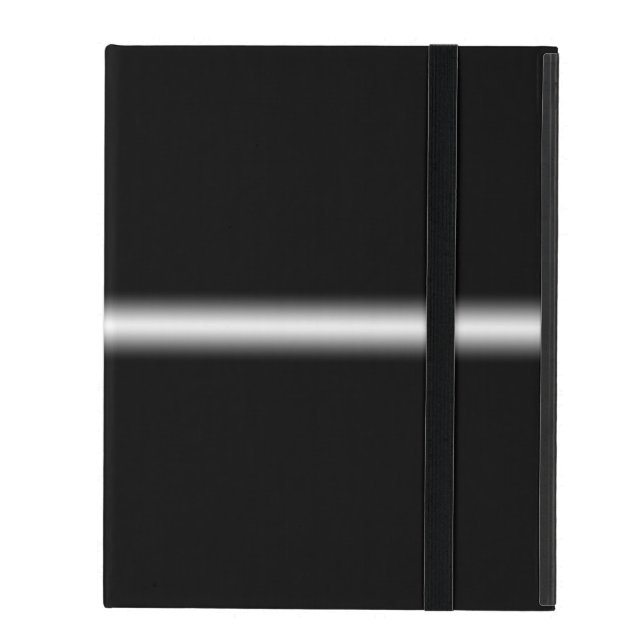 Faded White Stripe on Black iPad Case (Front Closed)