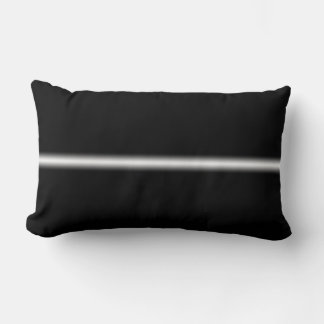 Faded White Stripe on Black Lumbar Pillow