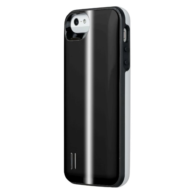 Faded White Stripe on Black Uncommon iPhone Case (Back Left)