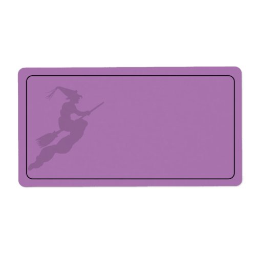 Faded Witch in Flight Broom BlackPurple _ Shp Label