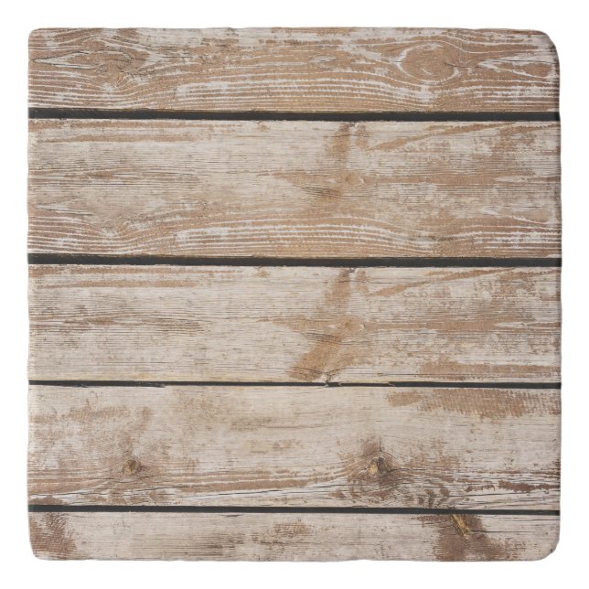 Faded Worn Old Wood Flooring Trivet (Front)