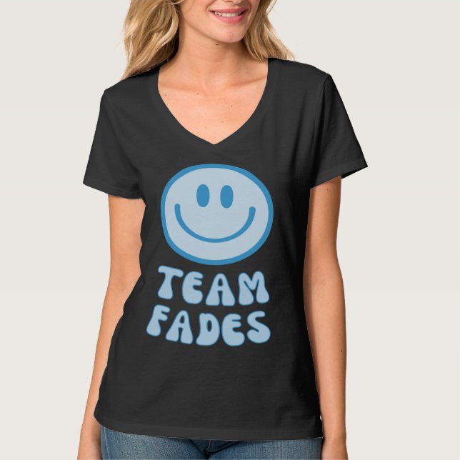 Fades or Braids Gender Reveal Retro Team Fades T-Shirt (Front)