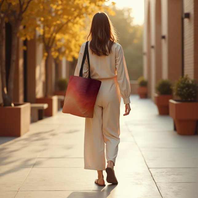 Fading Embers - Warm Abstract Fluid Art Tote Bag (Fading Embers Tote. Carry warm, glowing energy with sophisticated abstract art in style.)