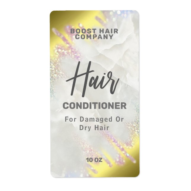 Fading Gold And Opal Glitter Hair Product Labels (Front)