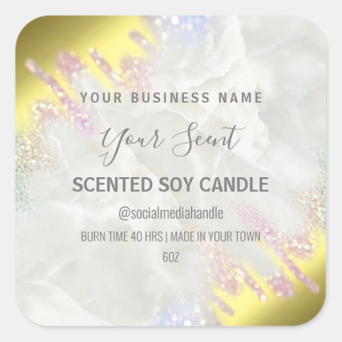 Fading Gold And Opal Soy Candle Labels