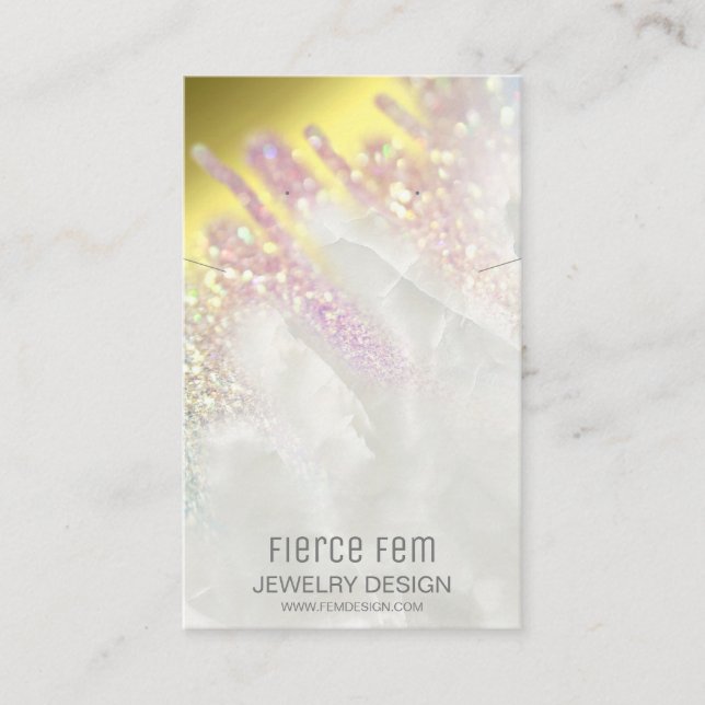 Fading Gold On Opal Glitter Jewelry Display Card (Front)